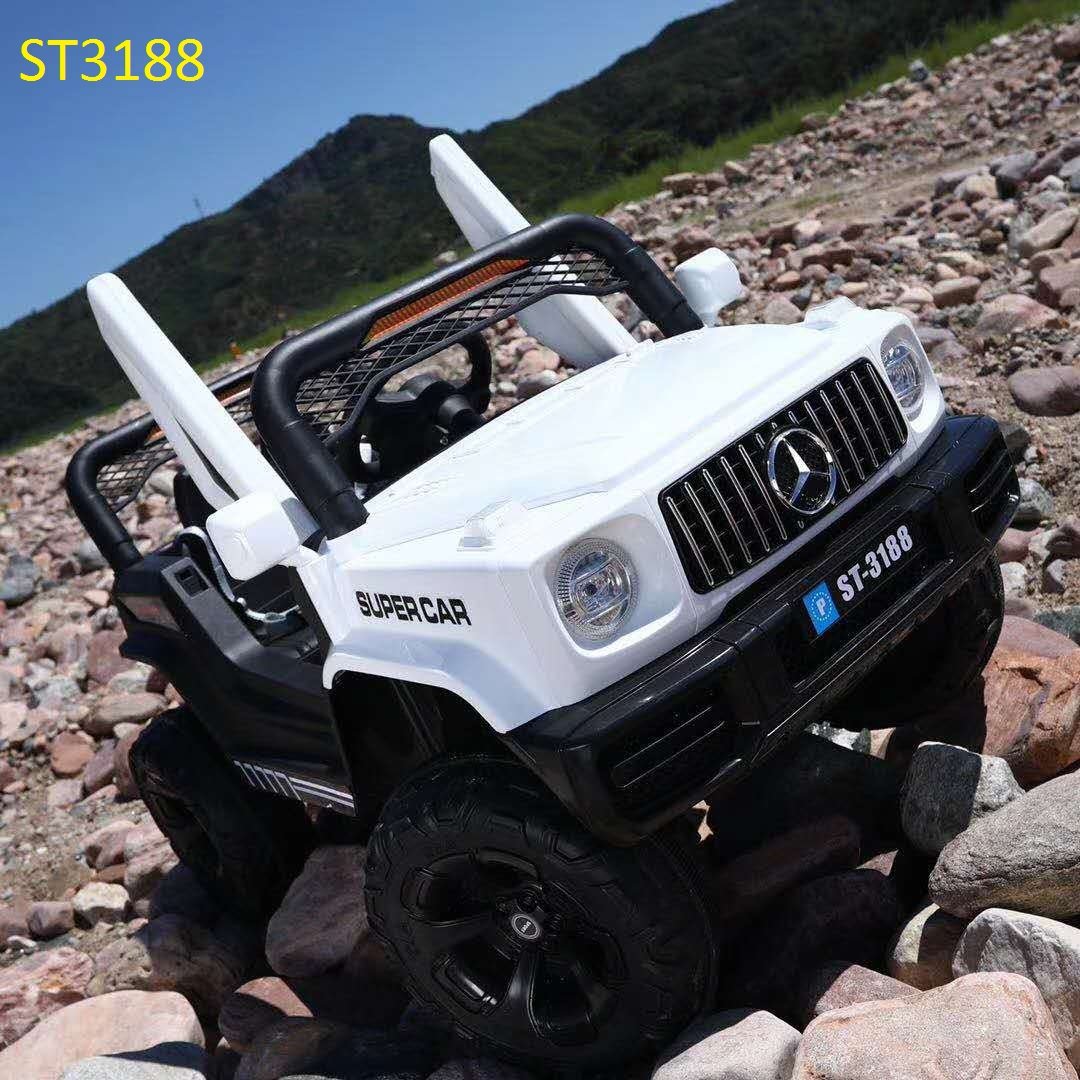 12 V Battery Powered  Rechargeable Jeep - White