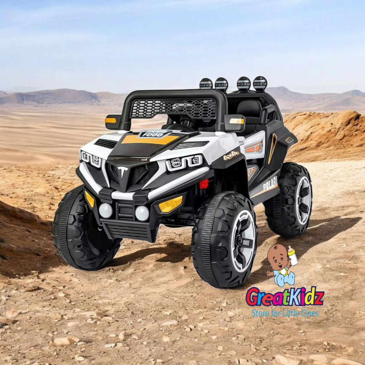 12 V Battery Powered Rechargeable Jeep-White