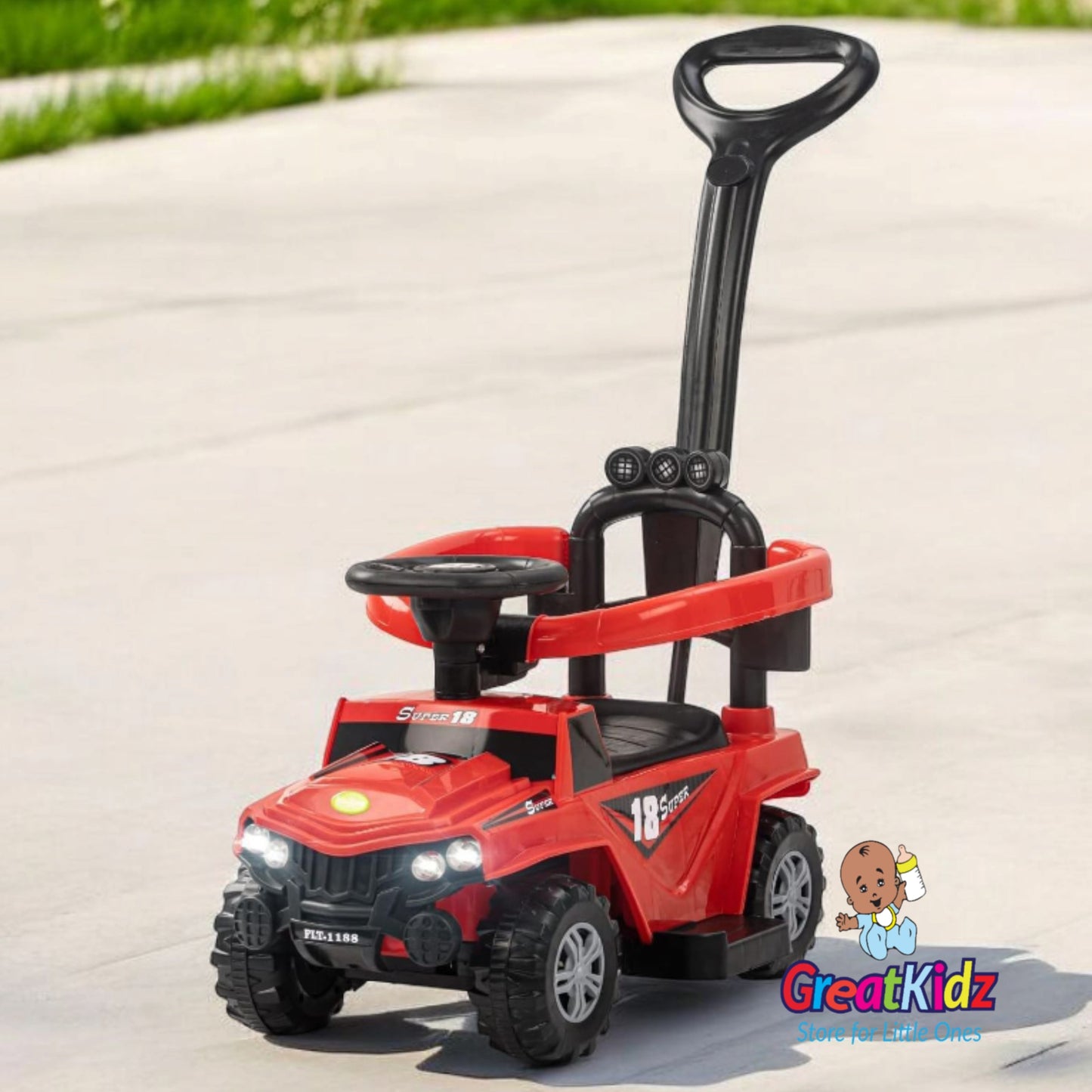 3 in 1 Super Push Car Red