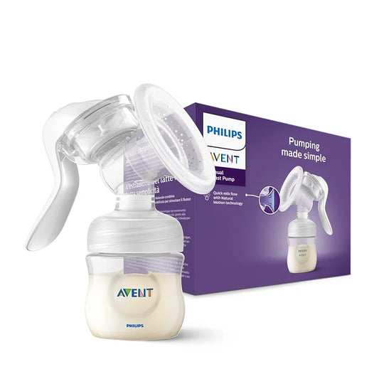Philips Avent Manual Breast Pump - BPA Free Single Hand Breast Pump  White, Transparent
