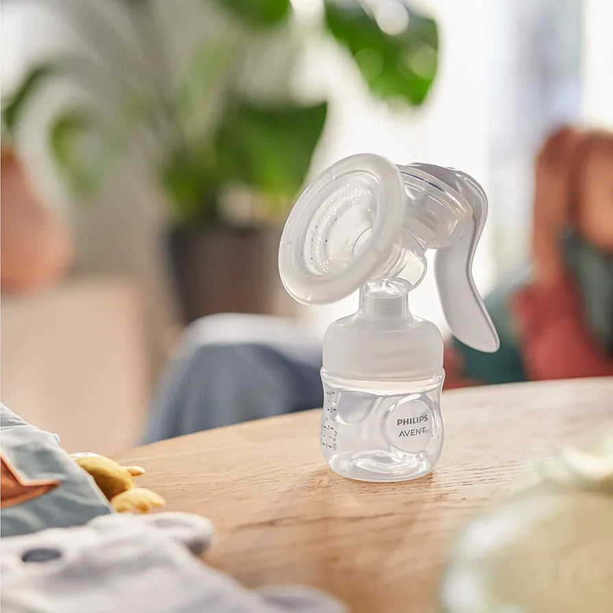Philips Avent Manual Breast Pump - BPA Free Single Hand Breast Pump  White, Transparent